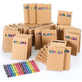 Crayons Bulk 8 Different Color Crayon Wrapped Wax Mini Boxes of Crayons Bulks Crayons Party Favors Packs for Classroom, Home Birthdays, School Teachers (10 Packs)