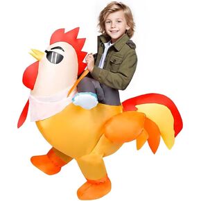 Inflatable Costume For Kids Rooster Ride On Chicken Costume Halloween Costumes Blow up Costumes Unisex Children For Boy Girl