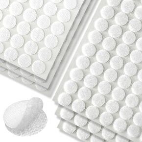 612 Pcs(306 Pairs) 15mm Dianeter Hook and Loop Dots,Self Adhesive Dots,Nylon Dots,Sticky Back Round Dots,Fastener dots with Adhesive,Strong Adhesive White Hook & Loop Dots for Classroom,Office,Home