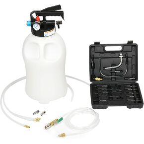 Transmission Fluid Transfer Pump Kit，10L Pneumatic Fluid Extractor Dispenser Set Transmission Fluid Pump with 15pcs ATF Adapters ATF Refill Tool Kit Automotive Pneumatic Oil Extractor (Black 1)