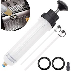 200CC Fluid Extractor Pump, Oil Suction Pump with Hose, Fluid Syringe Pump Manual Fluid Extractor, Power Steering Fluid Extractor for ATV Boat Automotive Fluid Extraction