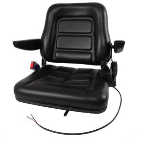 WFLNHB Universal Forklift Seat Fold Down Tractor Seat Adjustable Back Armrest Micro Switch and Slide Replacement for Forklifts Dozers Aerial Lifts Floor scrubbers