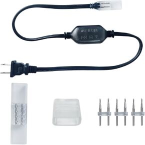 Joint Connector with Pins,End Cup Cover,US Standard Power Plug for Double-Side LED Neon Rope Light