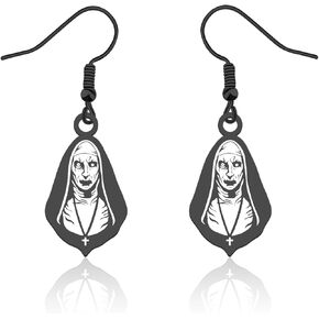 المفاتيح غير مقدس راهبة أقراط الرعب راهبة عاشق هدية هالوين نون مجوهرات هالوين حفلة هدية راهبة فيلم مخيف أقراط in Kuwait