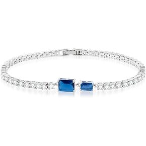18k White Gold Plated Tennis Bracelet, 3MM Cubic Zirconia Charm Bracelet for Women 7 inches Gift for Women Ideal for Weddings, Parties, and Daily Wear