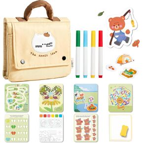 Activity Sets for Kids 3-5, Dry Erase Board with 4 Markers, Watercolor Kits, Reusable Stickers, Arts & Crafts Activities for Girls/Boys Indoor/Outdoor, Airplanes, Party Favor