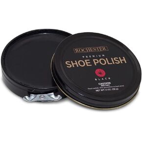 Rochester Shoe Polish, Shoe Polish for All Leather Footwear, Shoe Accessories, Black, 1.1 oz.