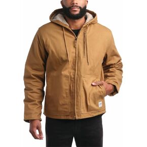 Bass Creek Outfitters Men's Duck Canvas Workwear Jacket- 100% Cotton Heavy Duty Sherpa Lined Zip Up Jacket for Men (M-XXL)