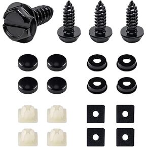 4 PCS Car License Plate Screws Kits, Rustproof Rear and Back License Plates Mounting Bolts, Stainless Steel Car Bolts Fasteners Kit, Universal Exterior Car Accessories (Cross)