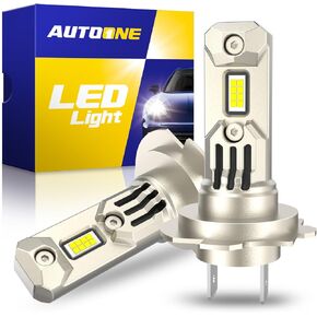 AUTOONE H1 Bulbs, Ultra Bright 6500K White H1 Fog Light Bulbs with Turbofan, 20000LM 600% Brighter Replacement for Halogen,Pack of 2