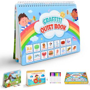 Quiet Book Busy Book,30 Themes Learning,Preschool Kindergarten Learning Activities,Quiet Book Toddler Sticker Books, Autism Sensory Toys,Animal Party,Car,Jurassic Dinosaur,Gifts for Children