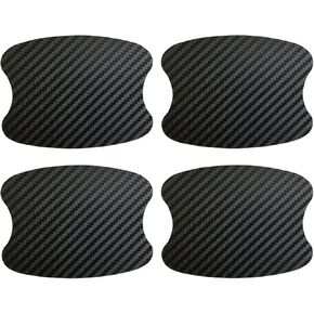 kingsea 4PCS Car Door Handle Scratch Protector,TPU 3D Carbon Fiber Texture Car Door Handle Paint Scratch Protector Sticker Universal (Style 4)