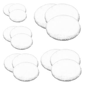 15Pcs 5 Sizes Wool Polishing Pad Assorted Set, 3" 4" 5" 6" 7" Hook and Loop Buffing Wheel Drill Buffer Attachment for Car Furniture Glass Metal Plastic Stone