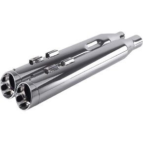 SHARKROAD 4" Chrome Slip-On Mufflers For Harley Touring 2017-2023 Street Glide, Road Glide, Road King,Electra Glide, 21CC