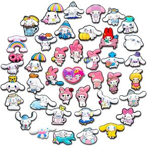 40Pcs Cute Cartoon Shoe Charms for Croc Clog Sandals