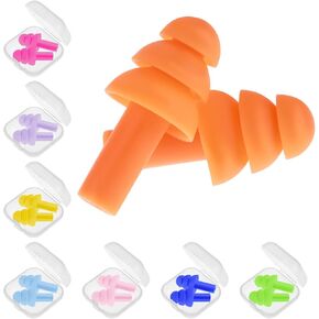 Earplugs for Sleeping Noise Cancelling, 8 Pairs Reusable Silicone Earplugs Noise Reduction Ear Plugs Soft Waterproof Earplugs Hearing Protection for Swimming, Snoring, Concerts, Work, Noisy Places