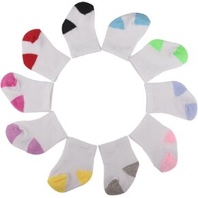 6 Pair Doll Socks Doll Accessory for American 16-22 Inch Baby Doll, 9 Pairs Two-Tone Color Base Socks Sent Randomly 6 Pairs