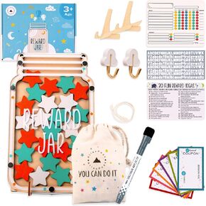 Magnetic Reward Jar - Reward Jars for Kids with Strong Magnet, Star Jar Reward System for Promoting Good Behavior at School or Home
