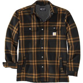 Carhartt Men's Relaxed Fit Flannel Sherpa-Lined Shirt Jac