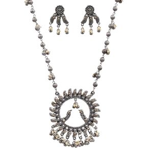 Ethnic Afghani Indian Silver Oxidized Statement Ghungroo Fashion Boho Tribal Long Pendant Necklace Jewelry