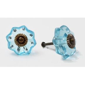 Dritz Notions Dritz Home DIY مقبض زجاجي سكالوب أزرق