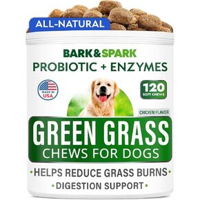 All-Natural Grass Burn Spot Chews for Dogs - Pee Lawn Spot Saver - Grass Restore Treats - Dog Urine Neutralizer Solution for Grass Burn Spots - Made in USA - 120 Chews