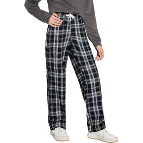 Girl's Plaid Drawstring Elastic High Waisted Pants Casual Straight Leg Trousers Streetwear