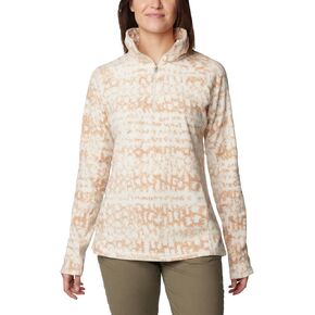 Columbia Women's Glacial IV Print Half Zip, Chalk Stippled Stripe, X-Large
