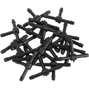 Vacuum Tubing Connector for Car Hose Tee Connector Nylon Black 1/8"