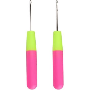 2 PCS Latch Hook Crochet Needle for Crochet Braids Hair, Hair Extension, Feather and Carpet Decoration Accessories (2)