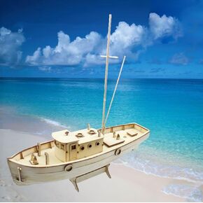 Avtytsda 1/130 Scale DIY Hobby Wooden Ship Science Equipmen Assembly Model Boat Kits Sailing Boat Kit Ship Craft Laser-Cut Model Kits to Build