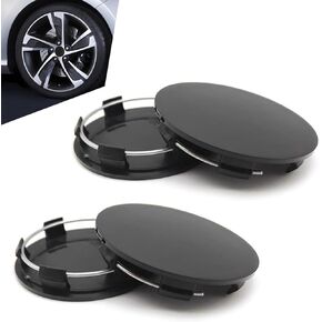 Pack-4 Car Wheel Hub Center Cap, 2.36" OD 2.2" ID ABS Rust-Proof Durable Snap-in Anti-Falling Fastening Installation Accessories, Wheel Hub Modification Decoration, Universal for Cars (Balck)