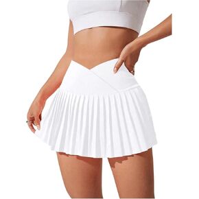 SweatyRocks Women's High Waist Pleated A Line Tennis Skirts Mini Athletic Skort