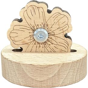 5 Cutting Positions Yarn Cutting Tool Flower Thread Cutter Wooden Tabletop Yarn Cutter Wood Thread Cutting Tools Thread Cutter with Anti-Slip Stand for Sweing (Peach Blossom)