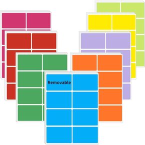 1.5" Round Colored Removable Stickers Labels - 10 Colors,Pack of 600