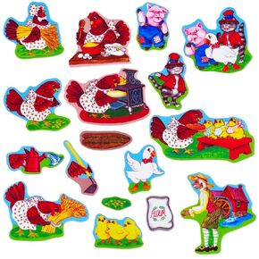 Little Folk Visuals Little Red Hen Precut Flannel/Felt Board Figures, 17 Pieces Set