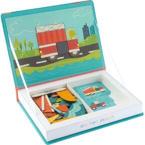 Stephen Joseph, Kids Magnetic Activity Set, 50 Magnet Pieces and 10 Double Sided Cards, Screen-Free Fun, Ideal Travel Activity for Kids, Ideal for Ages 3+, Transportation
