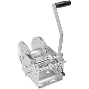 Fulton 142420 Boat Trailer Winch, 3,200 lbs. Capacity, Two-Speed Hand Crank Winch, High-Performance Zinc Finish