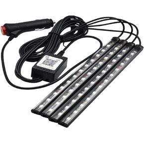 Atmosphere LED Car Lights,4pcs 48 LEDs RGB Bluetooth APP Control Car Interior LED Strip Music Lighting Kits for DIY Indoor Party.Car Cigarettet,DC 12V.