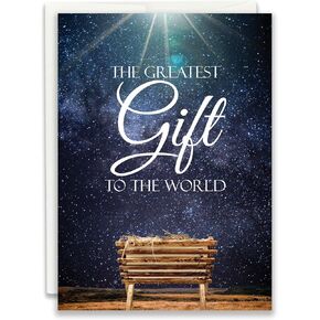 JBH Creations Greatest Gift Religious Christmas Card - Pack of 24