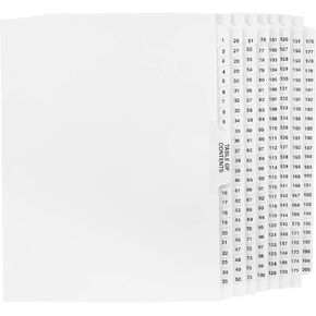 Exhibitindexes® Side Collated Exhibit Tabs - AVE Style Bold Font Made in The USA | Letter Size - 1-200 - Sets