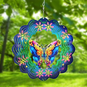 Wind Spinners Outdoor, 9.8 Inch Stainless Steel Hanging Butterfly Outdoor Wind Spinner, Metal Wind Spinners for Patio Art Decorations/Indoor/Outdoor Decorations (Butterfly, 9.8 in)