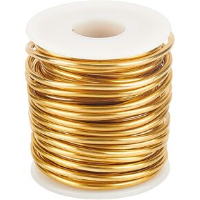 BENECREAT 16.40 Feet Bare Solid Brass Wire, 10 Gauge Round Soft Brass Wire Pure Brass Wire for Jewelry Making Craft Gem Wrapping