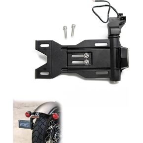 Motorcycle License Plate Bracket LED Light Side Mount License Plate for Indian Scout Bobber Twenty Scout Rogue 2018-2024 Foldable License Plate Holder Accessories