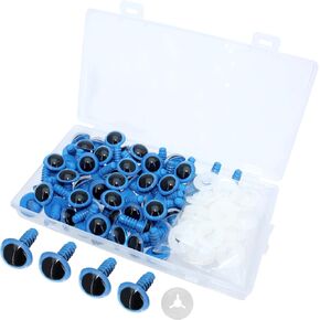 BESTCYC 1Box(50Pcs) 15mm Plastic Safety Eyes Screw-Lock Design Craft Eyes with Washers for DIY Making of Amigurumi Stuffed Animal, Toy, Doll or Crochets Replace (Red)