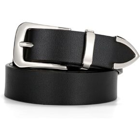 JASGOOD Women Leather Belt for Jeans Pants Ladies Waist Belt for Dress with Metal Buckle