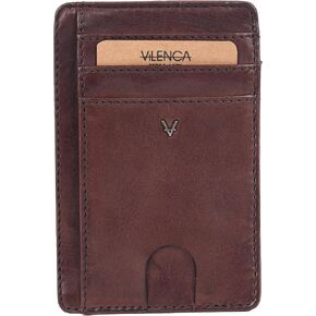 Genuine Leather RFID-Blocking Card Holder: Sleek Design for Style, Functionality & Ultimate Security (Red)