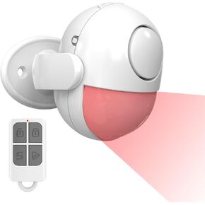 Motion Sensor Alarm Indoor: Wireless Motion Detector Alarm with Siren & Strobe (125dB, 328ft Remote Control, Battery Operated), Portable Door Chime Bell Alert Burglar for Shop Home Garage Shed Car