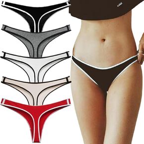 Women's Cotton Thong Seamless Panties Sport Underwear Hipster