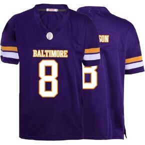 Custom Mens/Youth Football Stitched T-Shirt for Sports Fan Purple